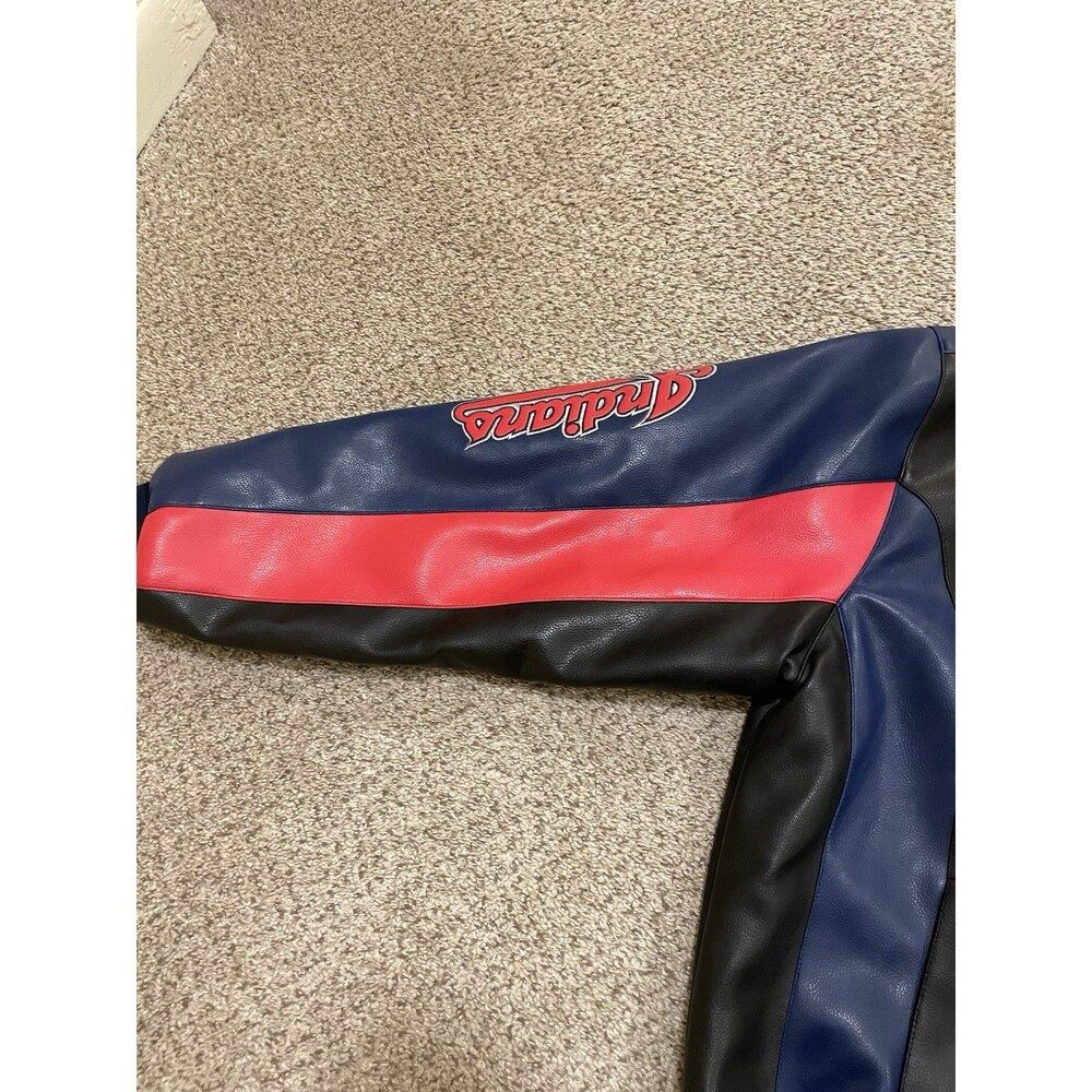 VTG 90s MLB G-III Carl Banks Cleveland Indians Leather Baseball Jacket XLarge - Picture 5 of 10